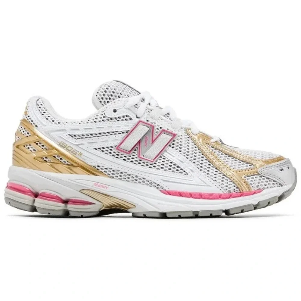 New Balance Women's White Pink Gold 1906R Running Shoes